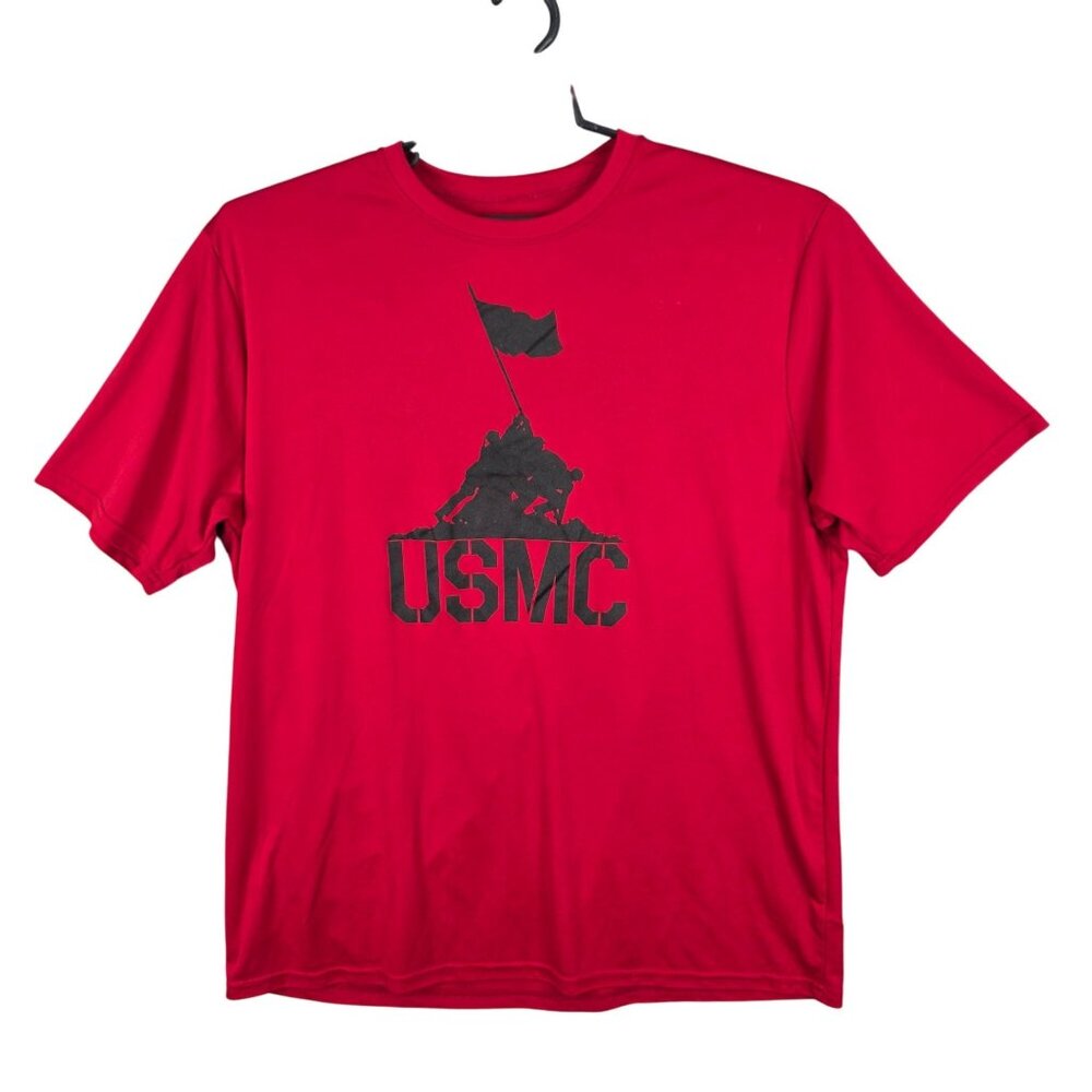 Mens Marines Red USMC Graphic T Shirt Short Sleeve Crewneck 100% Polyester 2XL